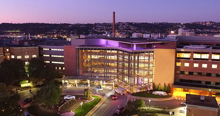 UPMC Magee Womens Hospital at night